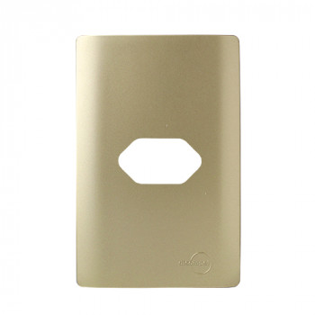 Placa p/ 1 Tomada Horizontal 4x2 - Novara Dourado Placa p/ 1 Tomada Horizontal 4x2 - Novara Dourado